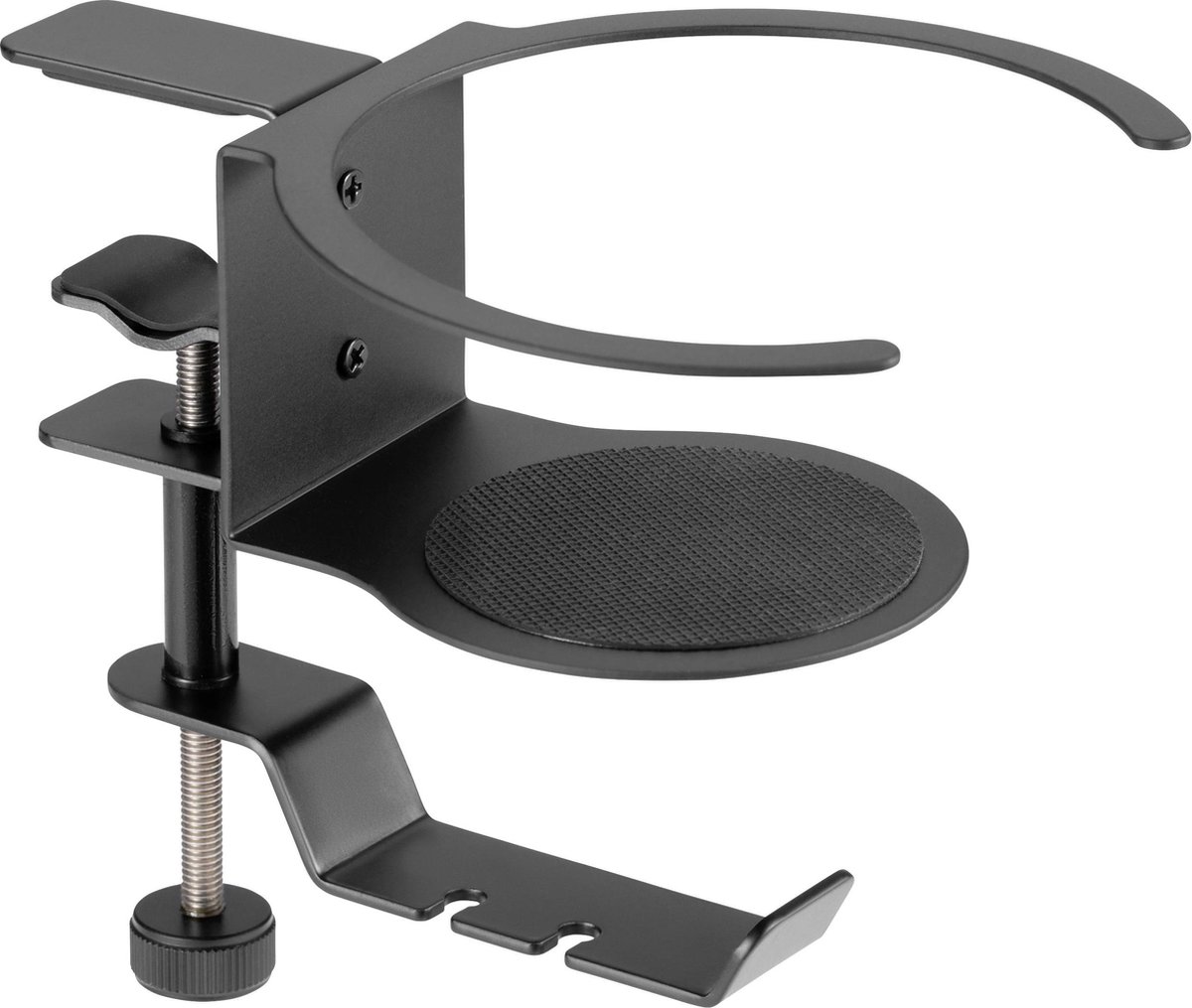 SpeaKa Professional SP-HCH-120 Koptelefoonhouder Geïntegreerde kabelvoering Zwart