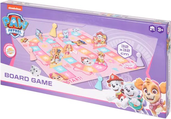 Nickelodeon - Paw Patrol Bordspel - Roze - 2 tot 4 Spelers - 32 x 32 cm