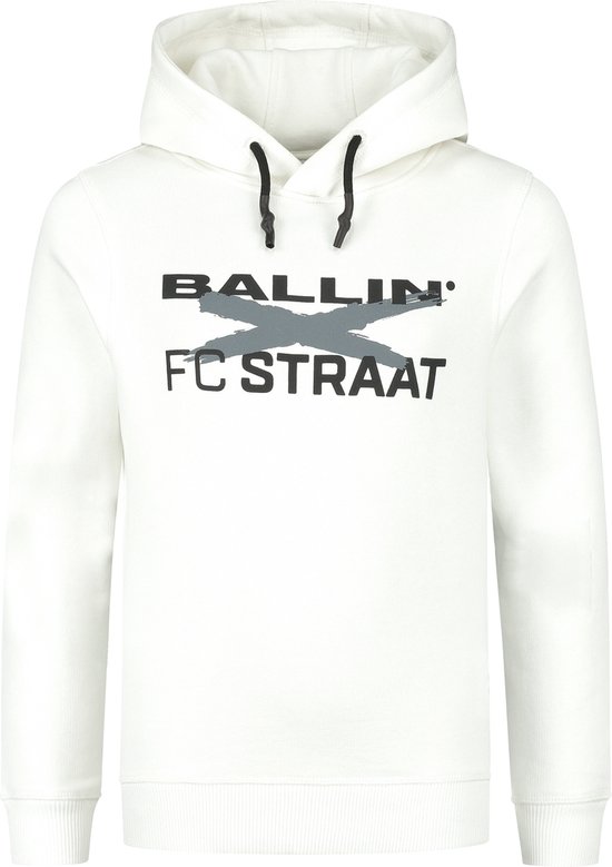 Ballin Amsterdam X FC Straat - Jongens Slim Fit Hoodie - Wit - Maat 128