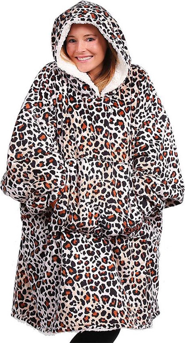 HOMELEVEL XL Hoodie - Plaid with Sleeves and Sherpa Fleece Pocket