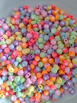 Kralen- Acryl hartjes- Pastel- Multicolor- 20 stuks- Sieraden maken