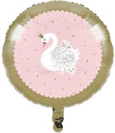 Folieballon - zwaan - roze - goud - Stylish Swan - 46 cm