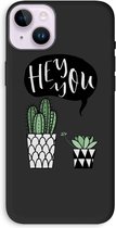 Case Company® - Hoesje geschikt voor iPhone 14 Plus hoesje - Hey you cactus - Biologisch Afbreekbaar Telefoonhoesje - Bescherming alle Kanten en Schermrand