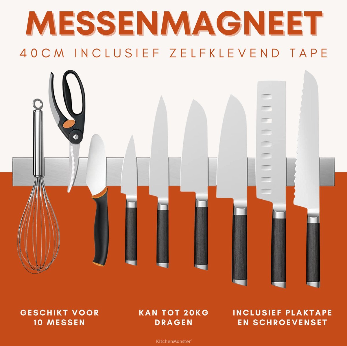 7-delige messenset, keukenmessenset, koksmes, Santoku-mes, groentemes