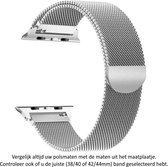 Zilver Kleurig Milanees Stalen bandje met magneet sluiting - geschikt voor Apple Watch 1, 2, 3, 4, 5, 6, 7, 8, SE & Nike+, 42mm, 44mm & 45mm "Mannenbreedte" Series - Milanees Staal - Silver Colored Milanese - 42, 44 & 45 mm