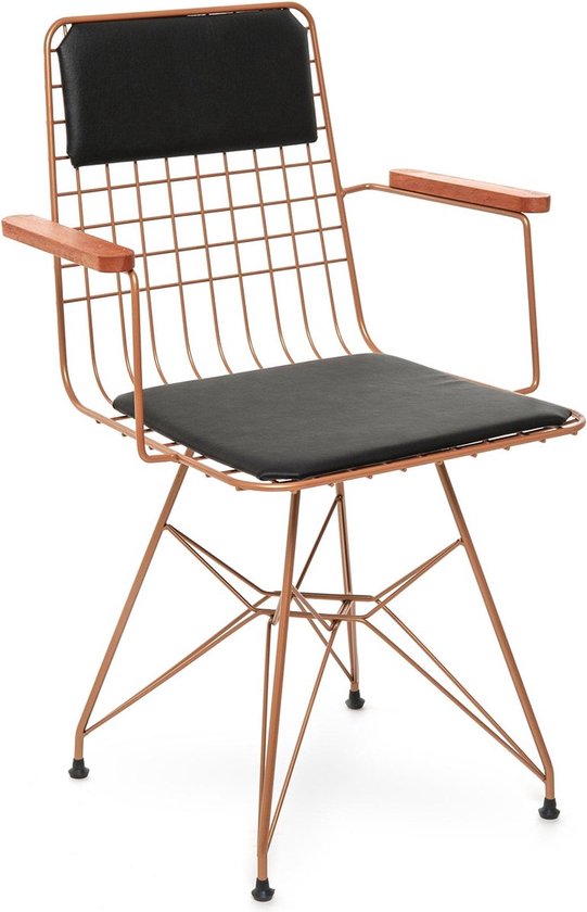 Esss Deals Wire Chair - eetkamerstoel Brons - 82x45x56 - designstoel arm leuning