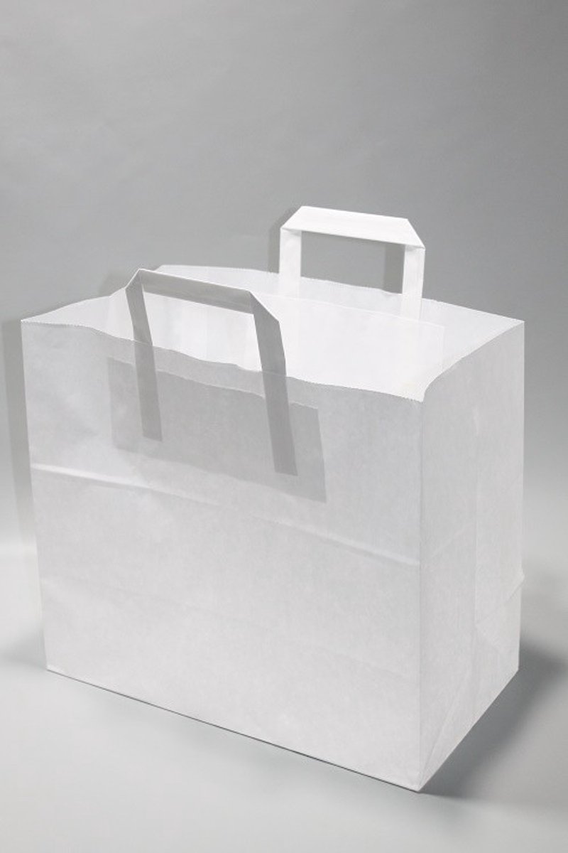 Draagtassen Papier 18x8x22cm Gebleekt Kraft 70 g/qm (50 stuks)