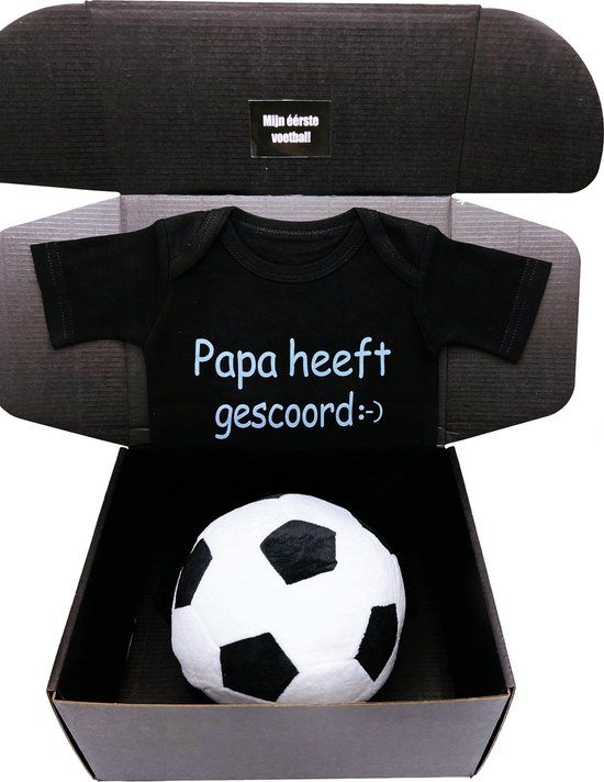Kraamcadeau jongen - papa heeft gescoord - romper - baby voetbal pluche - rechtstreeks versturen als cadeau mogelijk van Simply for kids — afbeelding 3