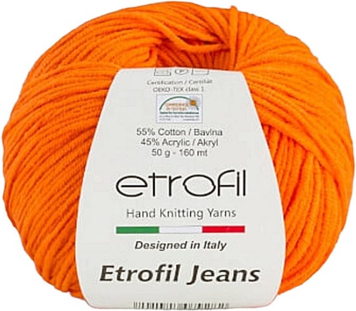 Etrofil Garen Jeans Oranje No 30- 55% Katoen 45% Acryl- Amigurumi Haak- en Breigaren