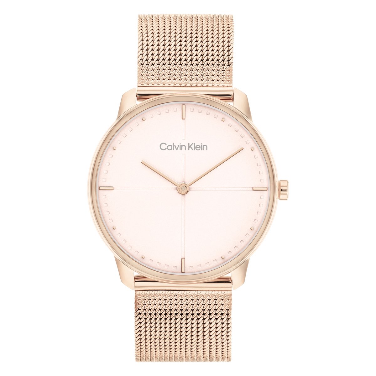 Calvin Klein CK25200158 Expression Dames Horloge - Mineraalglas - Staal - Rosé goudkleurig - Ø 35 mm - Quartz - Druksluiting - 3 ATM (spatwater)