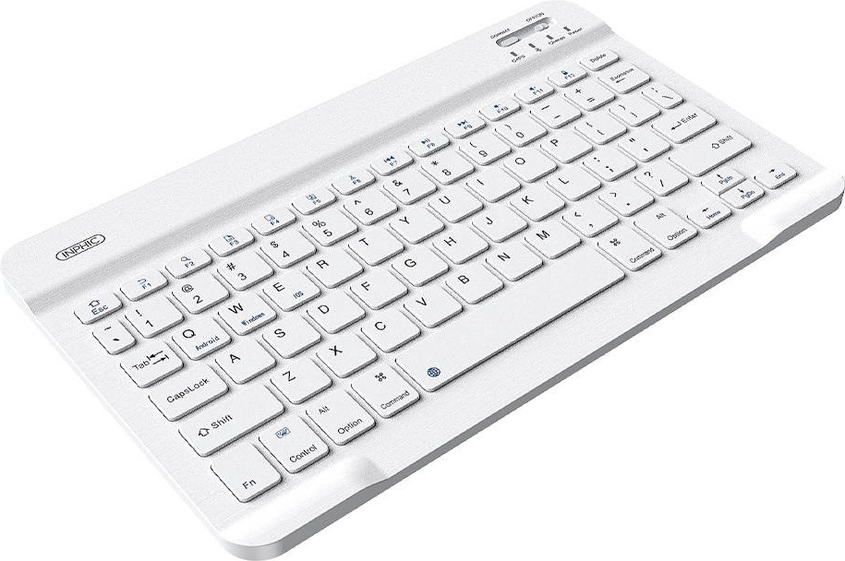 Draadloos toetsenbord Inphic V750B Bluetooth (wit) voor tablet, telefoon