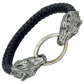 Rhylane – Viking Armband – Fenrir Wolf – Zwart – 21 cm