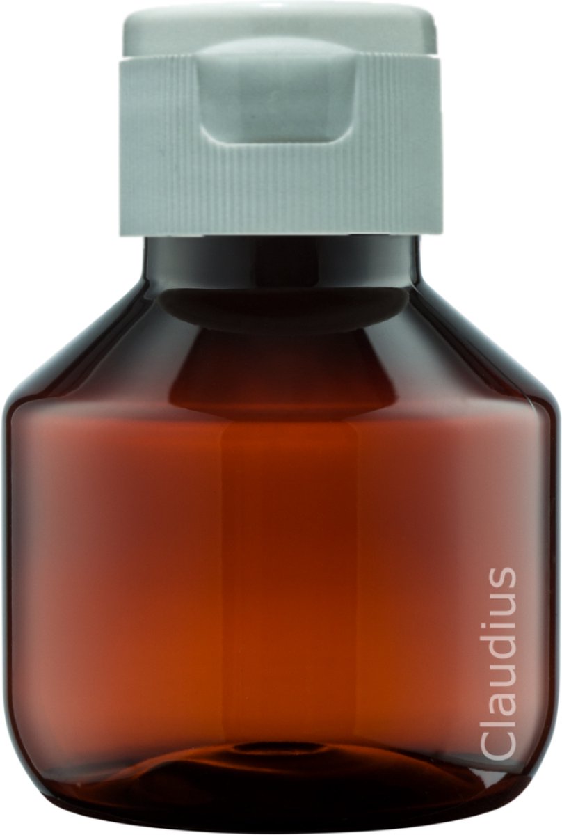 Lege Plastic Fles 50 ml PET Amber bruin - met klepdop - set van 10 stuks - Navulbaar - Leeg