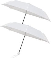2X Opvouwbaar paraplu - handopening paraplu's - Stevig paraplu met diameter van 100 cm - Wit