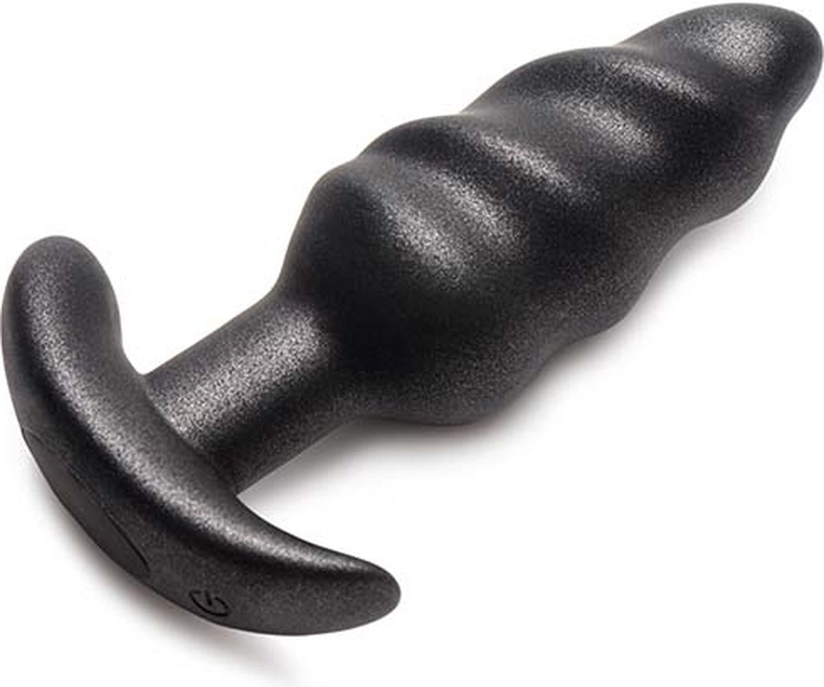 Goedkoopste XR Brands Vibrerende Siliconen Wervelplug met Afstandsbediening en 25 Snelheden black