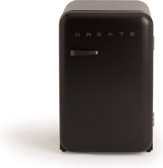 CREATE - Koelkast in retrostijl - Zwart - Handvat Zwart - FRIDGE RETRO 107L