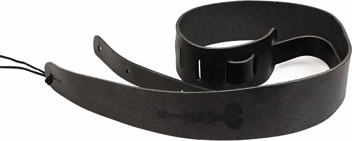 Martin SPA 18A0064 gitaarriem, leder, 6,3cm. breed, met logo, zwart