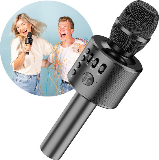 Micro Karaoke sans Fil, 4 en 1 Microphone Karaoké Enfant Bluetooth