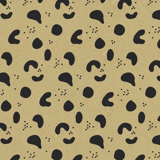 Assortiment BROWN PEARL 100% Recyclé 70 Gr/ m2 papier cadeau avec design doré - 70 cm x 2 mètres - 6 rouleaux