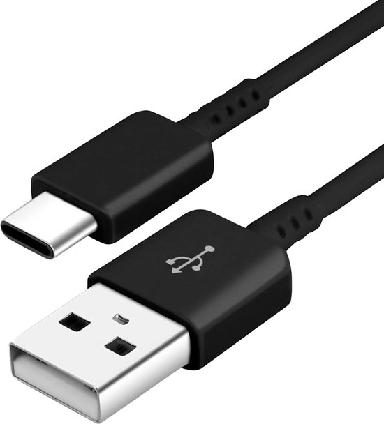 Roman Potentieel zege USB C kabel Zwart geschikt voor Samsung S8, S9, S10, S20, S21, S22 Plus &  Ultra -... | bol.com