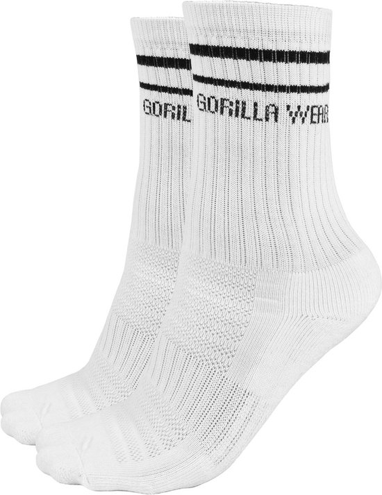 Gorilla Wear - Crew Sokken 2-Pack - Wit - EU 43-46