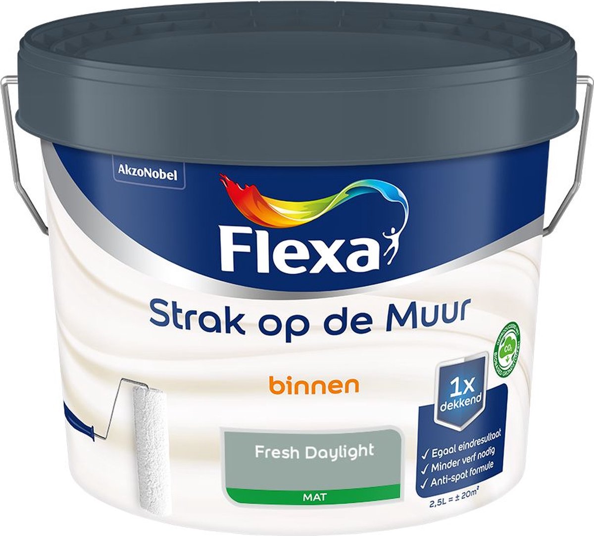 Flexa Strak op de Muur - Binnen muurverf - Mat - Fresh Daylight - 2,5 liter