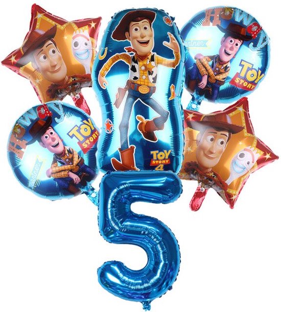 Woody Ballonnen Pakket - Woody Feestpakket - ToyStory Verjaardag Feest - Verjaardag 5 jaar - Toy Story Ballon - Ballonnen 6 stuks - Kinderfeestje - Kinderverjaardag  - Themafeest - Toy Story Verjaardagsfeest - Verjaardag Versiering