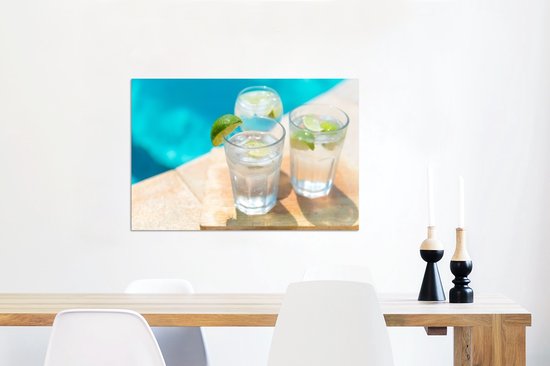 Image colorée et vivante de deux Cold Gin Tonic's Aluminium 60x40 cm - Tirage photo sur aluminium (décoration murale métal)