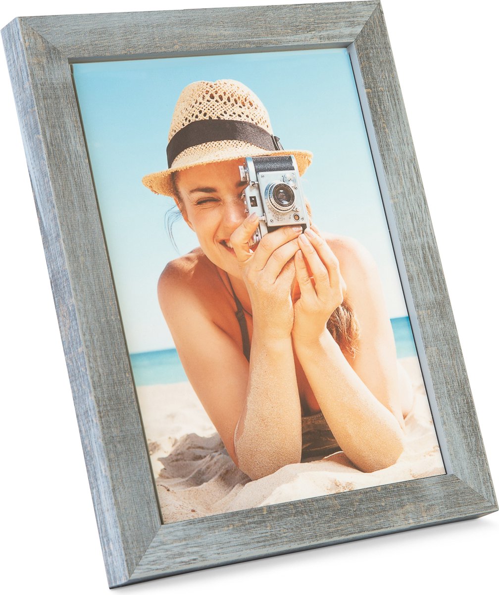 Foto-lijst 20x30 cm, grijs. Hout, plat profiel. GB 02856