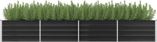 Ohuhu Verhoogd bloembed van metaal, 180 x 90 x 60 cm, verhoogd bloembed voor de tuin van robuust plaatstaal met robuust design, roestbescherming en lange levensduur, ideaal voor