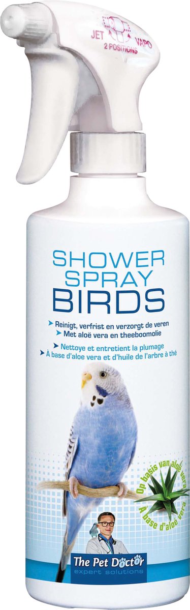 The Pet Doctor - Shower Spray Birds - Dierenverzorging - Reinigt, verfrist en verozrgt de veren van uw vogel - 500 ml