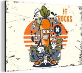 Décoration murale Métal - Aluminium Peinture Industrielle - Carotte - Guitare - Vintage - 150x100 cm - Dibond - Photo sur aluminium - Décoration murale industrielle - Pour le salon / chambre