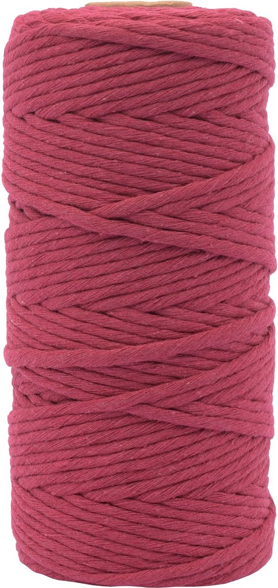 Vaessen Creative macrame touw - bordeauxrood - 3mmx100m
