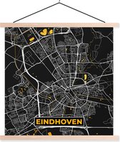 Affiche scolaire - Carte - Eindhoven - Or - Zwart - 120x120 cm - Lattes vierges