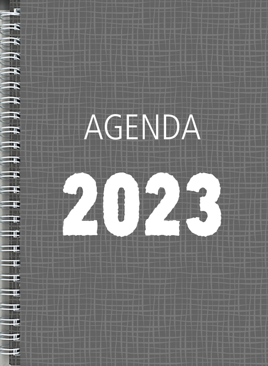 MGPcards - Bureau-agenda 2023 - A5 - Ringband - Spiraal - 7d/1p - Notes - Grijs