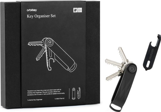 Orbitkey Sleutelhanger / Sleuteletui / Sleutel Organiser - Elastomeer - Orbitkey Limited Gift Set - Zwart Orbitkey Sleutelhanger / Sleuteletui / Sleutel Organiser - Elastomeer - Orbitkey Limited Gift Set - Zwart