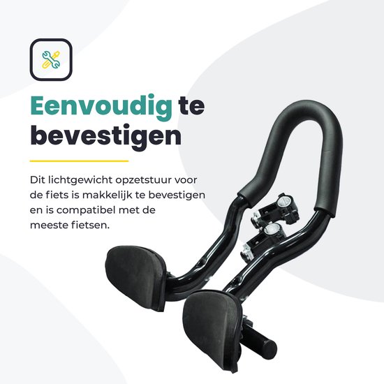 Voltano Verstelbaar Ligstuur Afgerond - Zwart - Aluminium - Opzetstuur / Tijdritstuur - 22,4 / 25,4 van Voltano — afbeelding 3