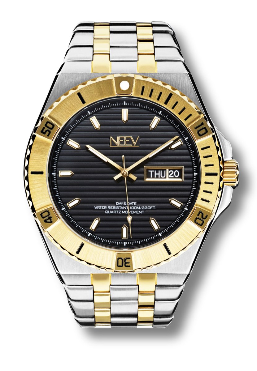 NEEV - Hackler | Bicolor | Horloges voor Mannen | Stainless Steel Sieraden | Ø 42mm | Quartz | Polshorloges heren |