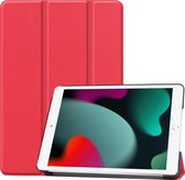 Hoesje Geschikt voor iPad 10.2 2019 Hoes Case Tablet Hoesje Tri-fold - Hoes Geschikt voor iPad 7 Hoesje Hard Cover Bookcase Hoes - Rood