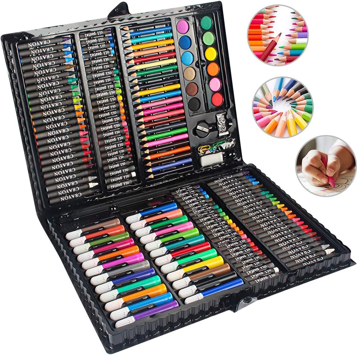 2€03 sur Mallette à dessin en bois 180 pièces - Dessin et coloriage enfant  - Achat & prix