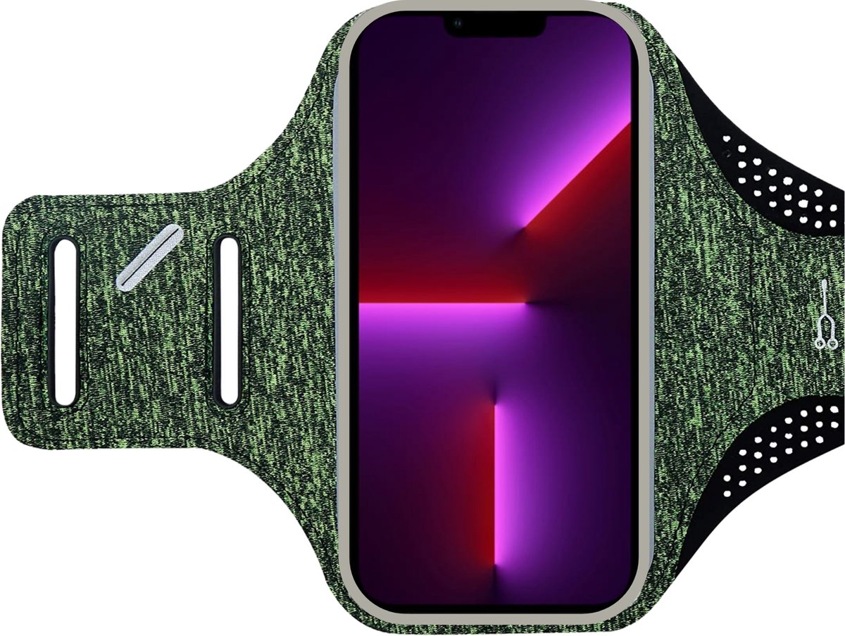 Sportarmband iPhone 11, iPhone 12 en iPhone 13 Hoesje - Hardloop telefoonhouder - Hardloop Armband - Loopband - Groen