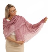 Pashmina Shine-Oud Roze-Moederdag-Sjaal Dames-Sjaal Heren-Sjaals-Wrap-Winter-Cashmy-Stola-Poncho-Omslagdoek-185*85 cm-Sjaal Dames Winter-Modesjaals-Made In Italy-Kado