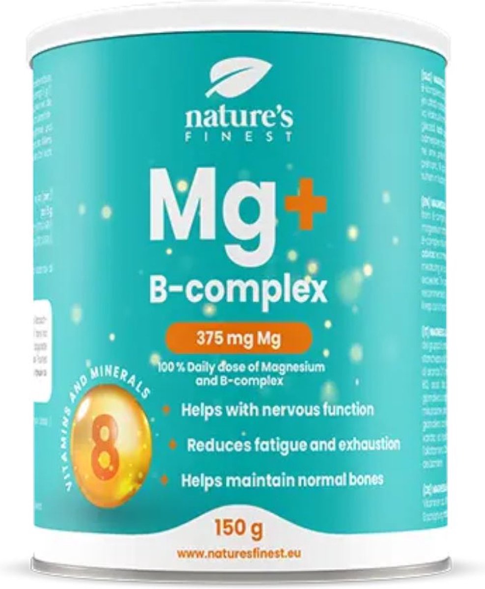 Goedkoopste Nature's Finest Magnesium B-complex - Magnesiumcitraat en B-vitaminen - Vermindert Vermoeidheid en Uitputting - Ondersteunt Spieren en Zenuwstelsel - Vegan - Zonder Toegevoegde Suikers