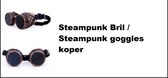 Steampunk Bril / Steampunk goggles koper - Festival thema feest party fun steampunk