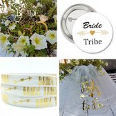 Ensemble de 22 pièces pour enterrement de vie de jeune fille Bride to Be and Bride Tribe - bride to be - voile - bouton - bracelet - team bride