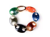 Armband Model Oval met multicolor acryl schakels