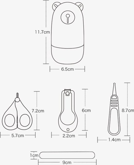 Manicureset Baby - Nagelschaar - Vijl - Nagelknipper - Pincet - Roze - Beer van Little Dutch — afbeelding 5