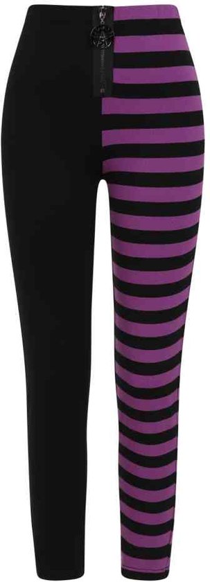 Legging Banned -2XL- DEMI BLACK DEMI RAYURES Violet