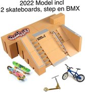 vinger skateboard park  | 2022 model | inclusief 2 skateboards, 1 step en 1 BMX | fingerboard |