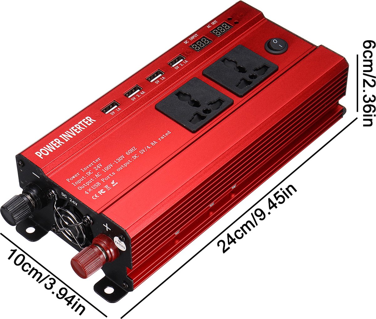 Condensateur Audio Sharainn 2.0 Farad LED Rouge - Pour Systèmes Jusqu'à 2000W